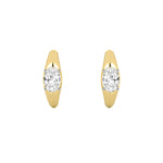 2Cttw Oval Shaped Lab Grown Diamond (F/VS) Huggie Earrings in 14K Gold