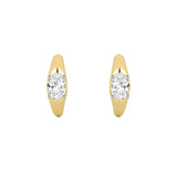 2Cttw Oval Shaped Lab Grown Diamond (F/VS) Huggie Earrings in 14K Gold