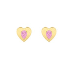 1Cttw Pear Shaped Lab Grown Diamond (F/VS) Heart Shaped Stud Earrings in 14K Gold