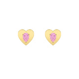 1Cttw Pear Shaped Lab Grown Diamond (F/VS) Heart Shaped Stud Earrings in 14K Gold