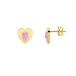 1Cttw Pear Shaped Lab Grown Diamond (F/VS) Heart Shaped Stud Earrings in 14K Gold