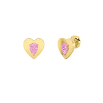1Cttw Pear Shaped Lab Grown Diamond (F/VS) Heart Shaped Stud Earrings in 14K Gold