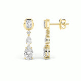 5.5Cttw Radiant Shaped Lab Grown Diamond (F/VS) Dangle Earrings in 14K Gold