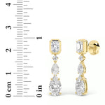 5.5Cttw Radiant Shaped Lab Grown Diamond (F/VS) Dangle Earrings in 14K Gold