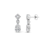 5Cttw Pear Shaped Lab Grown Diamond (F/VS) Dangle Earrings in 14K Gold