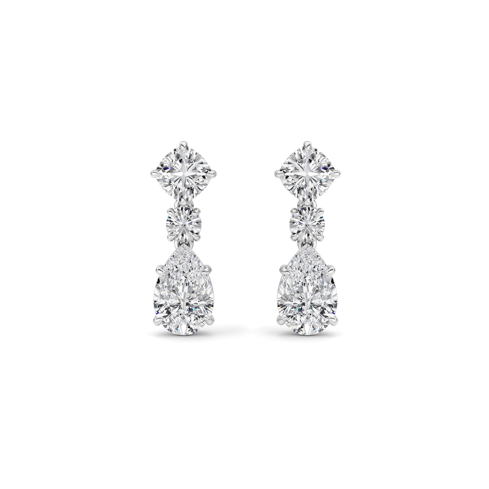 5Cttw Pear Shaped Lab Grown Diamond (F/VS) Dangle Earrings in 14K Gold