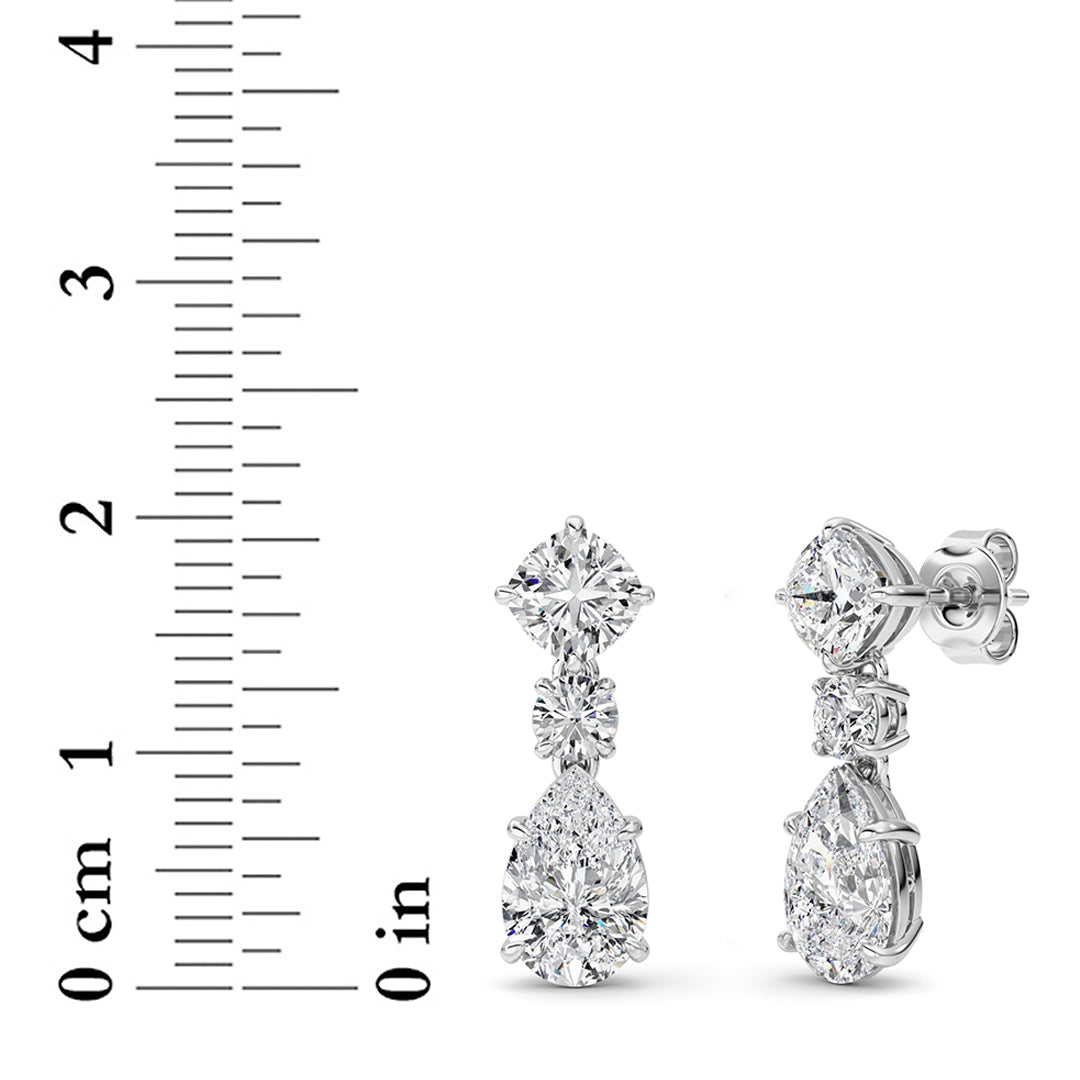 5Cttw Pear Shaped Lab Grown Diamond (F/VS) Dangle Earrings in 14K Gold