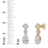 5Cttw Pear Shaped Lab Grown Diamond (F/VS) Dangle Earrings in 14K Gold