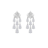 7Cttw Princess Shaped Lab Grown Diamond (F/VS) Dangle Earrings in 14K Gold