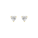 2Cttw Heart Shaped Lab Grown Diamond (F/VS) Heart Shaped Earrings in 14K Gold