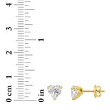 2Cttw Heart Shaped Lab Grown Diamond (F/VS) Heart Shaped Earrings in 14K Gold