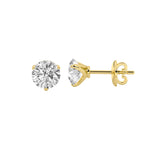 4Cttw Round Shaped Lab Grown Diamond (F/VS) Stud Earrings in 14K Gold
