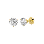 4Cttw Round Shaped Lab Grown Diamond (F/VS) Stud Earrings in 14K Gold