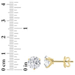 4Cttw Round Shaped Lab Grown Diamond (F/VS) Stud Earrings in 14K Gold