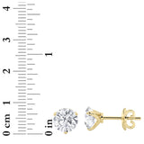 4Cttw Round Shaped Lab Grown Diamond (F/VS) Stud Earrings in 14K Gold
