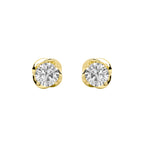 2Cttw Round Shaped Lab Grown Diamond (F/VS) Stud Earrings in 14K Gold
