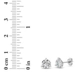 2Cttw Round Shaped Lab Grown Diamond (G/VS) Three Prong Martini Stud Earrings in 14K  White Gold