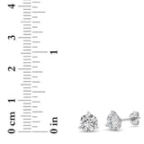 2Cttw Round Shaped Lab Grown Diamond (G/VS) Three Prong Martini Stud Earrings in 14K  White Gold
