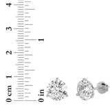 6Cttw Round Shaped Lab Grown Diamond (G/VS) Three Prong Martini Stud Earrings in 14K  White Gold