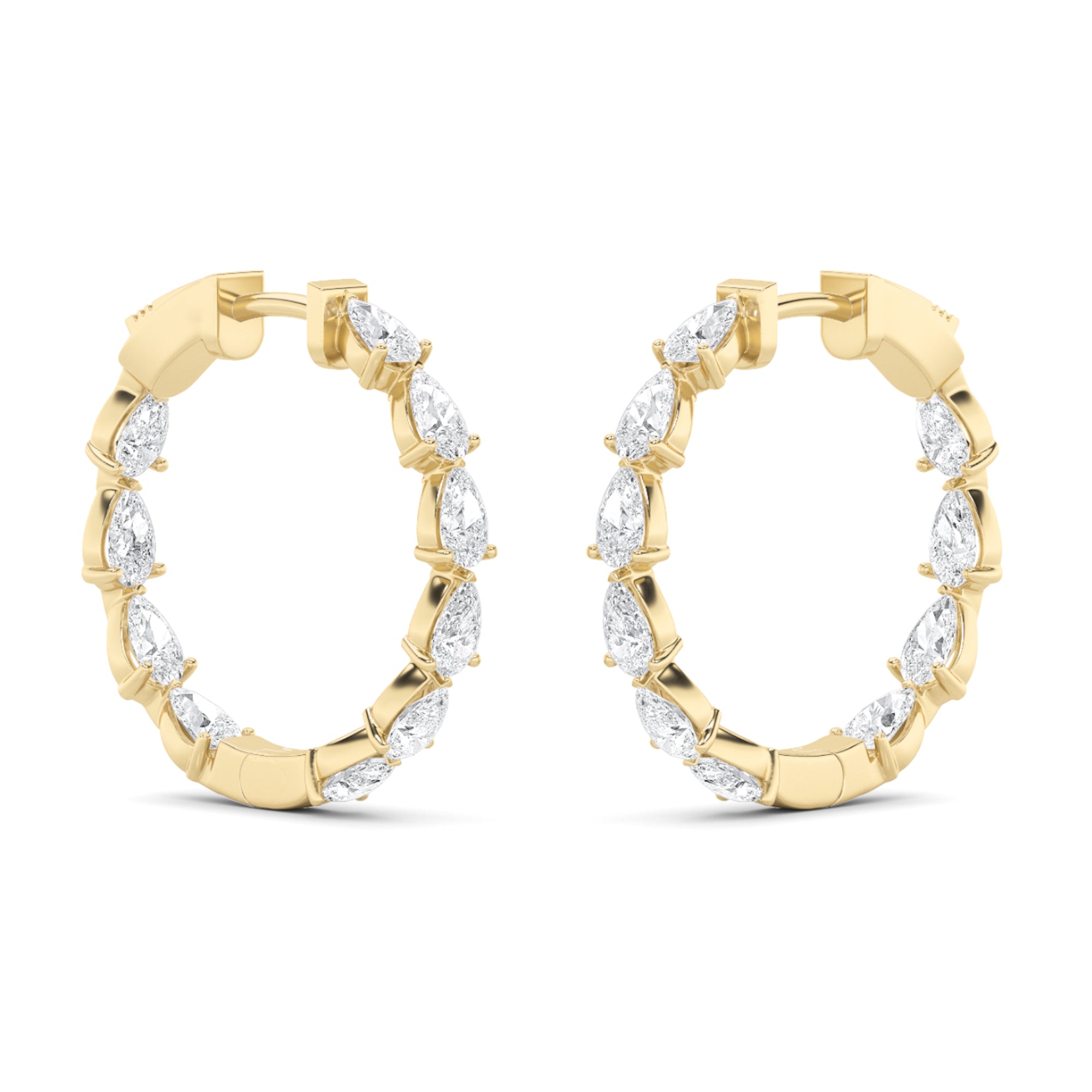 4Cttw Pear Shaped Lab Grown Diamond (F/VS)  Earrings in 14K Gold