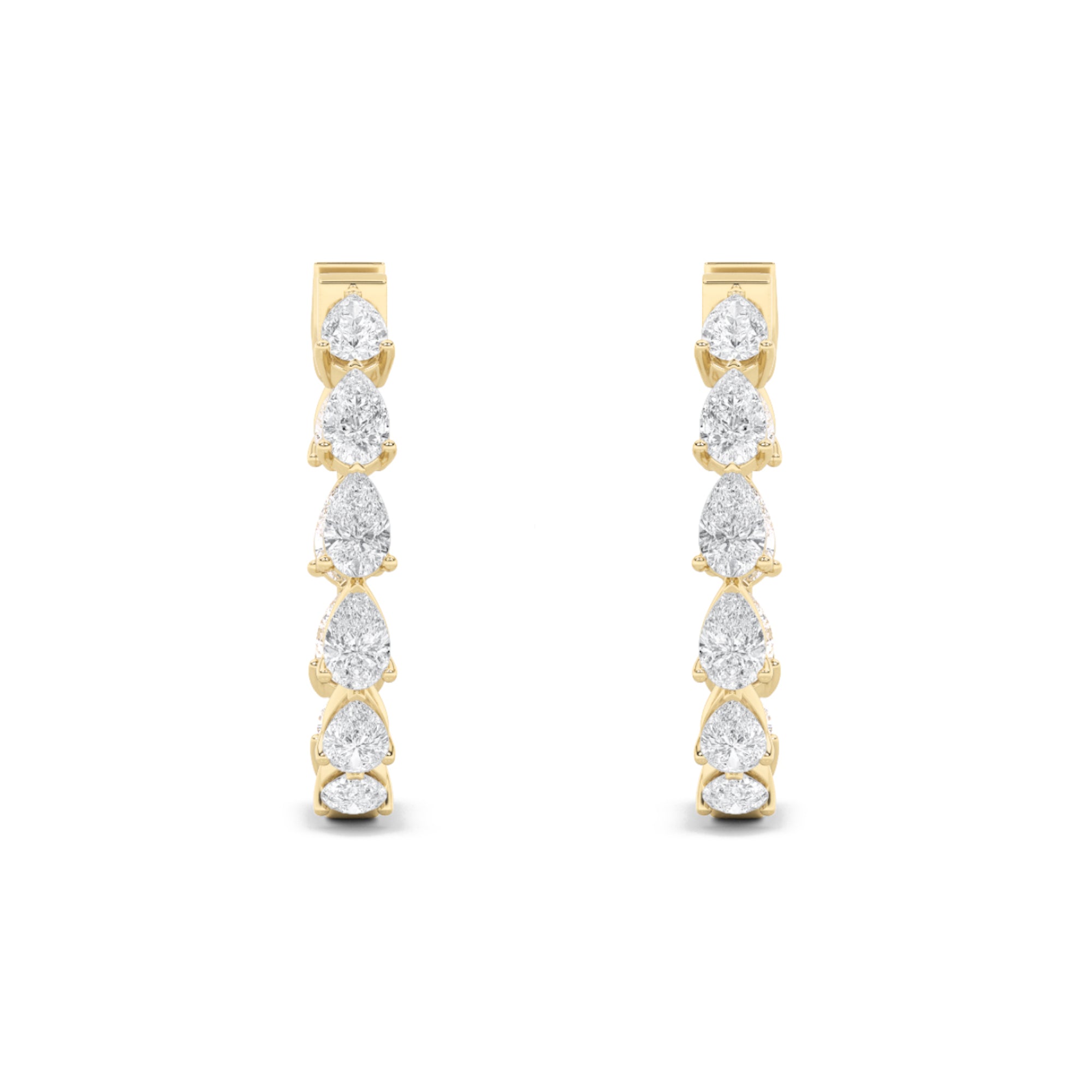 4Cttw Pear Shaped Lab Grown Diamond (F/VS)  Earrings in 14K Gold