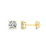 0.25Cttw Round Shaped Lab Grown Diamond (F/VS) Stud Earrings in 14K Gold