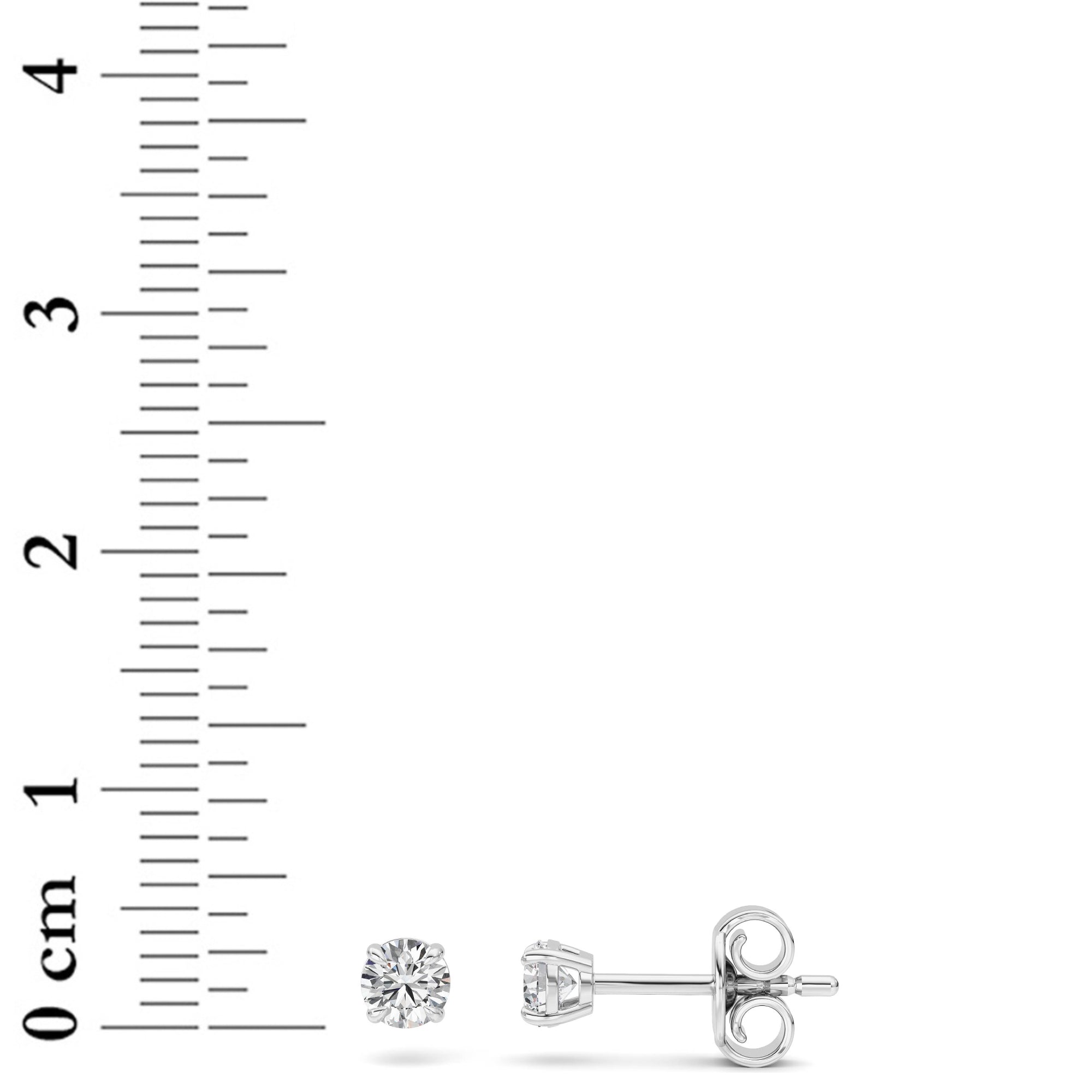 0.5Cttw Round Shaped Lab Grown Diamond 4 Prong Stud Earrings in 14K Gold (F/VS)