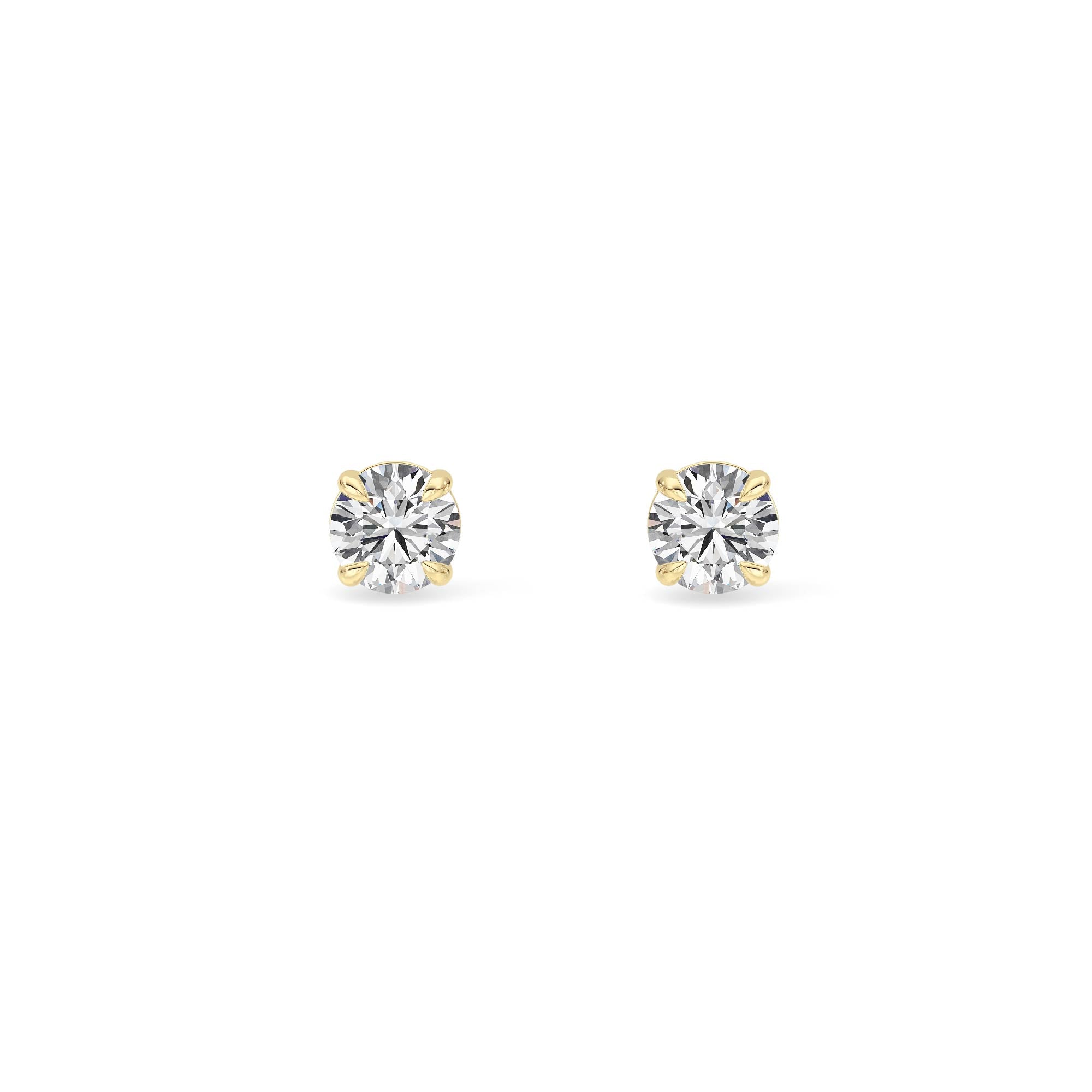 0.5Cttw Round Shaped Lab Grown Diamond 4 Prong Stud Earrings in 14K Gold (F/VS)