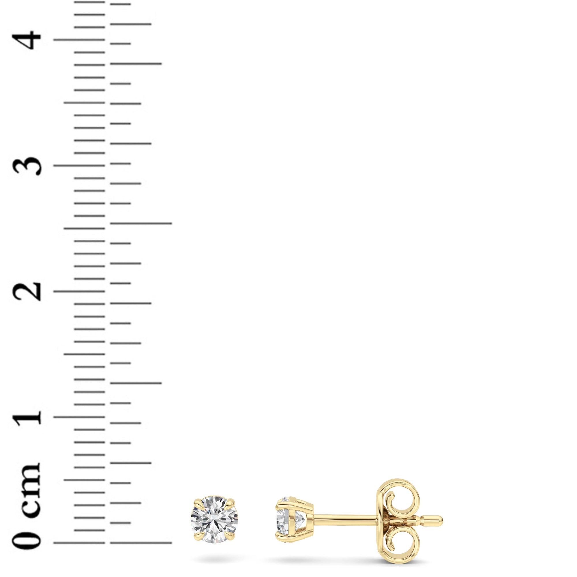 0.5Cttw Round Shaped Lab Grown Diamond 4 Prong Stud Earrings in 14K Gold (F/VS)