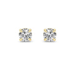 1Cttw Round Shaped Lab Grown Diamond 4 Prong Stud Earrings in 14K Gold (F/VS)
