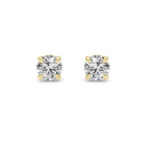 1Cttw Round Shaped Lab Grown Diamond 4 Prong Stud Earrings in 14K Gold (F/VS)