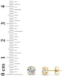1Cttw Round Shaped Lab Grown Diamond 4 Prong Stud Earrings in 14K Gold (F/VS)