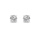 2Cttw Round Shaped Lab Grown Diamond 4 Prong Stud Earrings in 14K Gold (F/VS)