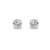 2Cttw Round Shaped Lab Grown Diamond 4 Prong Stud Earrings in 14K Gold (F/VS)