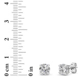 2Cttw Round Shaped Lab Grown Diamond 4 Prong Stud Earrings in 14K Gold (F/VS)