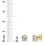 2Cttw Round Shaped Lab Grown Diamond 4 Prong Stud Earrings in 14K Gold (F/VS)