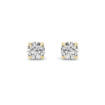 3Cttw Round Shaped Lab Grown Diamond 4 Prong Stud Earrings in 14K Gold (F/VS)