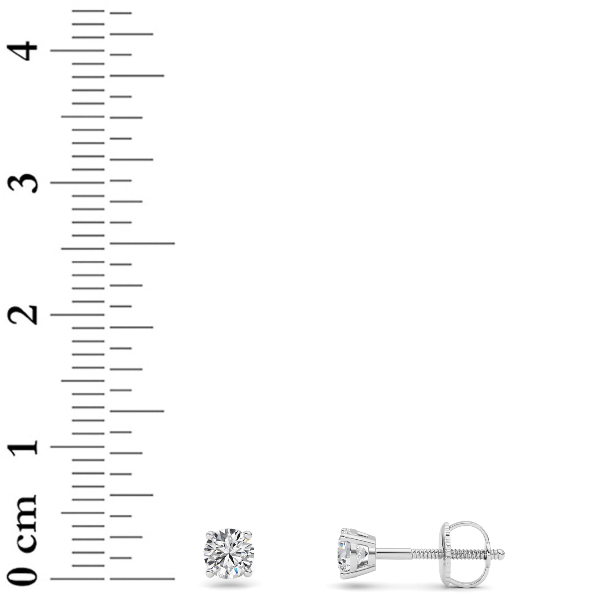 0.5Cttw Round Shaped Lab Grown Diamond (F/VS) Stud Earrings in 14K Gold