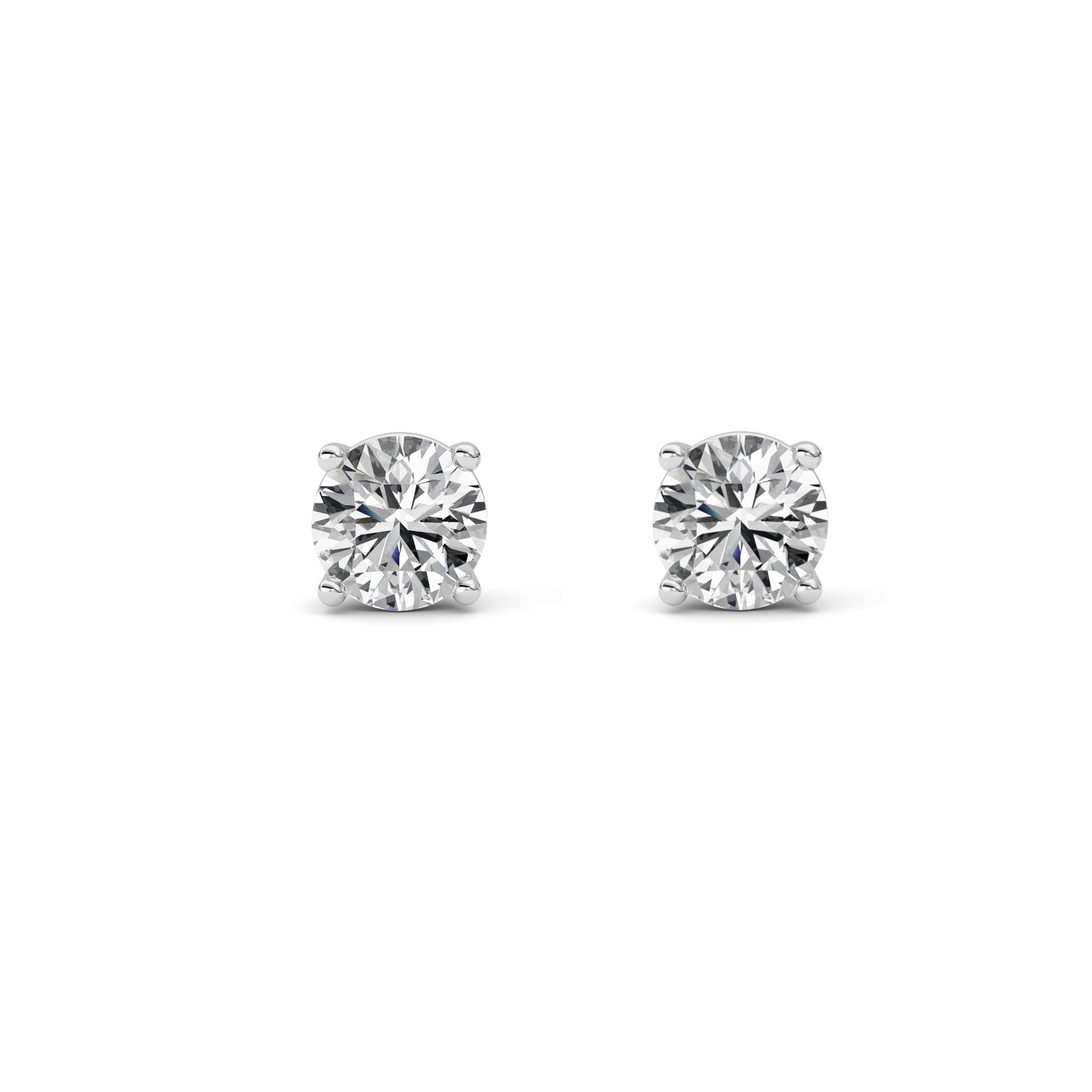 3Cttw Round Shaped Lab Grown Diamond (F/VS) Stud Earrings in 14K Gold