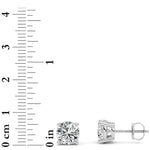 3Cttw Round Shaped Lab Grown Diamond (F/VS) Stud Earrings in 14K Gold
