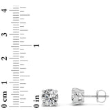 3Cttw Round Shaped Lab Grown Diamond (F/VS) Stud Earrings in 14K Gold