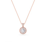 0.75Cttw Round Shaped Lab Grown Diamond (F/VS) Halo Pendant in 14K Gold