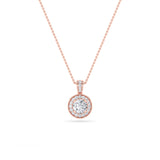 0.75Cttw Round Shaped Lab Grown Diamond (F/VS) Halo Pendant in 14K Gold