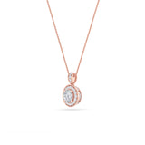 0.75Cttw Round Shaped Lab Grown Diamond (F/VS) Halo Pendant in 14K Gold