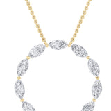 2.25Cttw Marquise Shaped Lab Grown Diamond (F/VS) Circle Necklace in 14K Gold