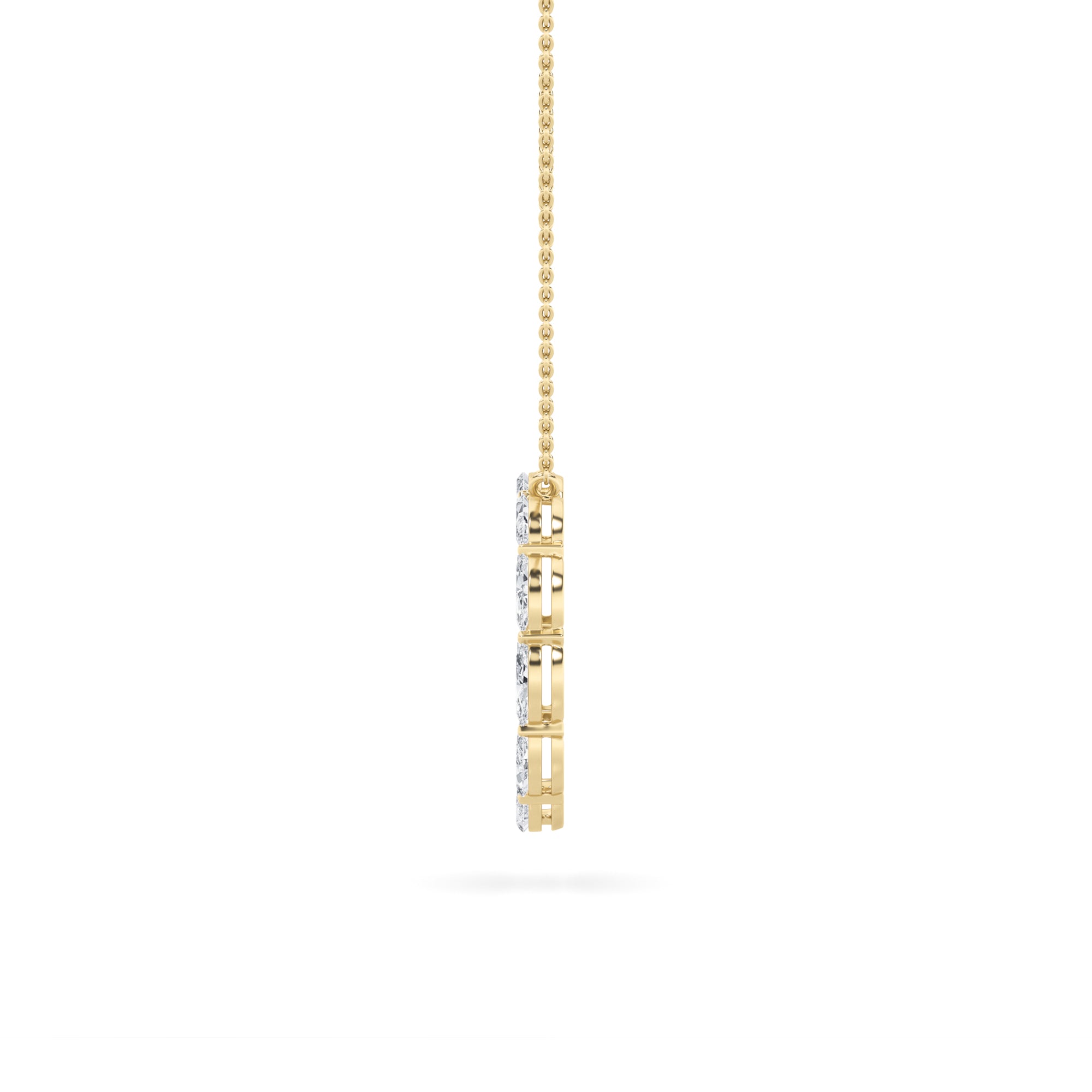 2.25Cttw Marquise Shaped Lab Grown Diamond (F/VS) Circle Necklace in 14K Gold