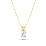 1Cttw Elongated Cushion Shaped Lab Grown Diamond (F/VS) Split Bale Solitaire Pendant in 14K Gold