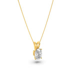 1Cttw Elongated Cushion Shaped Lab Grown Diamond (F/VS) Split Bale Solitaire Pendant in 14K Gold