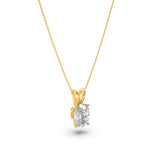 1Cttw Elongated Cushion Shaped Lab Grown Diamond (F/VS) Split Bale Solitaire Pendant in 14K Gold