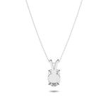 3Cttw Oval Shaped Lab Grown Diamond (F/VS) Split Bale Solitaire Pendant in 14K Gold